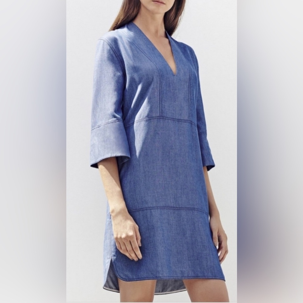 Vince Chambray Shift Dress S – Minimalist & Chic